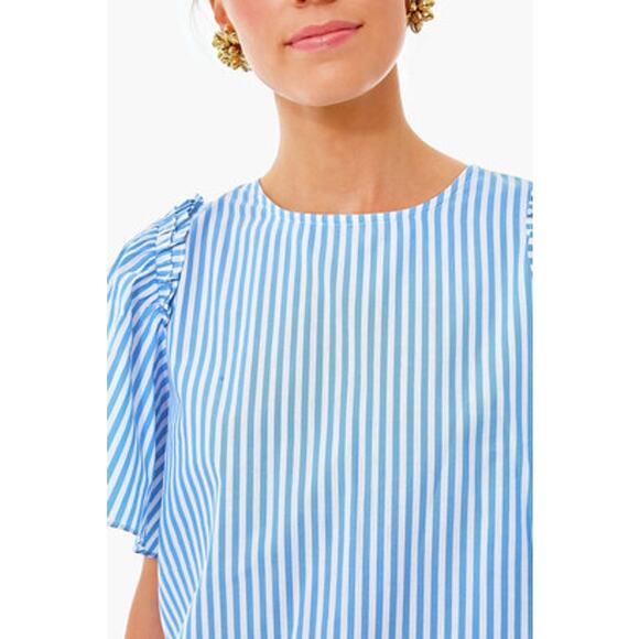 Tuckernuck Pomander Place Striped Mollie Top Blue White XL - Picture 2 of 13
